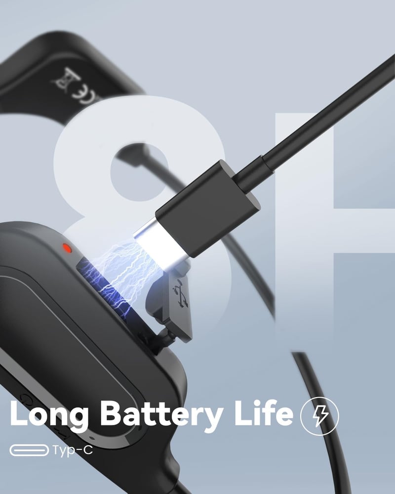 Sanoto Bluetooth 5.3 Csontvezető Fülhallgató - Vízálló, Sportoláshoz, USB-C