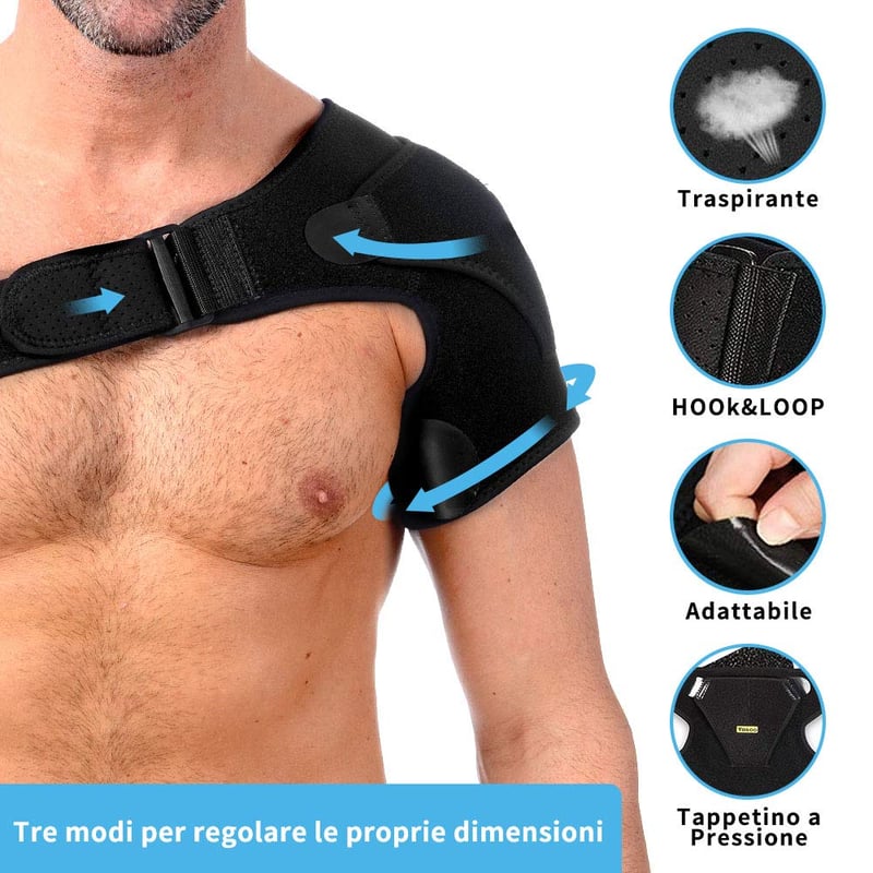 Állítható neoprén vállrögzítő szalag, fájdalomcsillapító, bronz