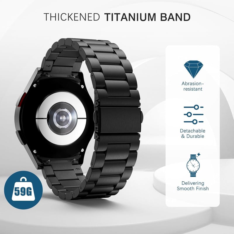Samsung Galaxy Watch 6/5/4 MoKo Titán Fémszíj 20mm - Fekete