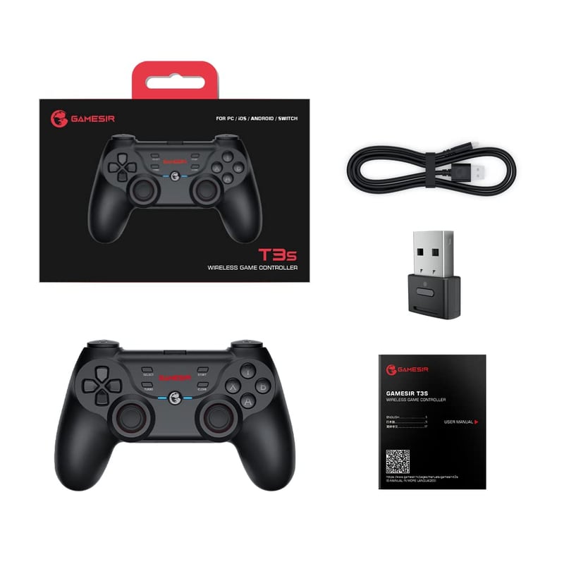 GameSir T3s Vezeték Nélküli Kontroller PC/iOS/Android/Switch Eszközökhöz - Bluetooth Gamepad Apple Arcade Játékokhoz Állítható Vibrációval


