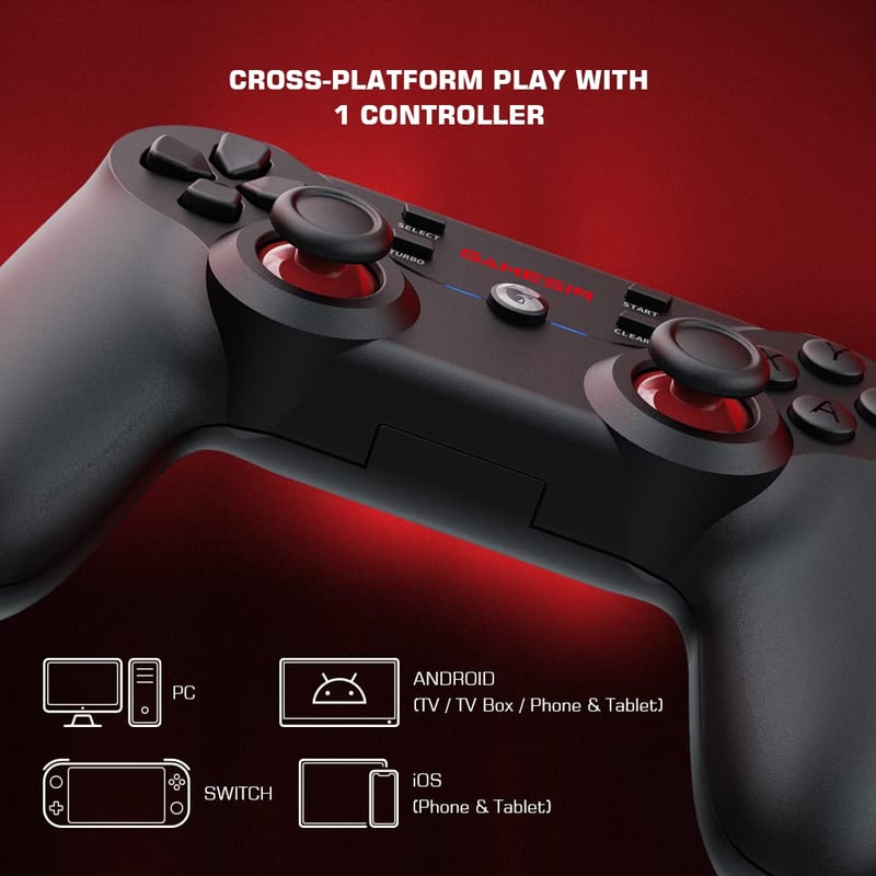 GameSir T3s Vezeték Nélküli Kontroller PC/iOS/Android/Switch Eszközökhöz - Bluetooth Gamepad Apple Arcade Játékokhoz Állítható Vibrációval

