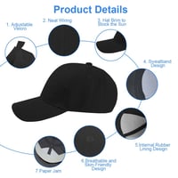 Aomig Unisex Fekete Baseball Sapka - Állítható, Napvédő, Sport és Szabadidő 2