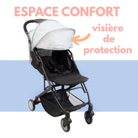 BAMBIKID Yuko Ultrakompakt Városi Babakocsi - Szürke/Fekete, Újszülött Kortól, Egykezes Összecsukás, 4 Pozíciós Háttámla, 6,8 kg 4