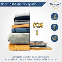 Stringari Vákuumzsák Ruhákhoz - 4 db Nagy Méretű (80x60 cm) Tárolózsák Paplanokhoz - Átlátszó, Térkímélő Tárolás Porszívóval 2