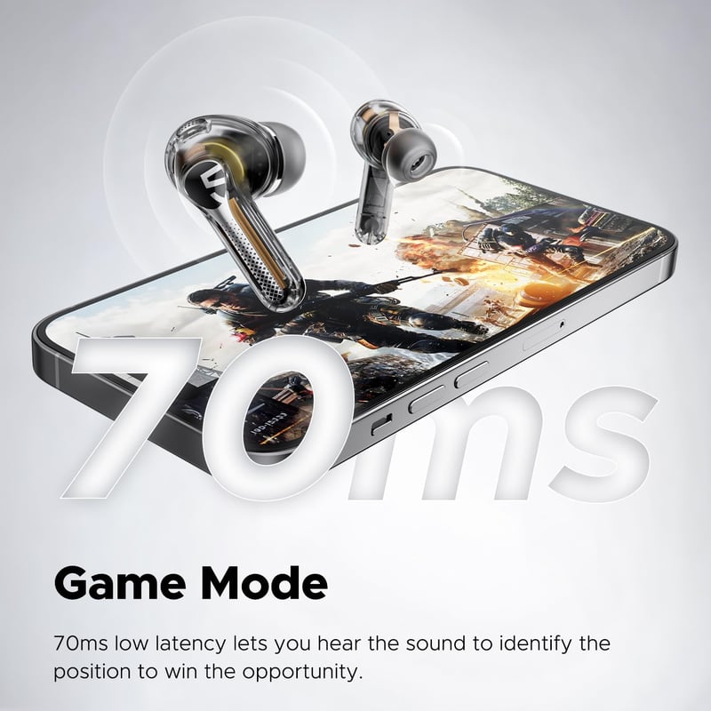 SoundPEATS Capsule3 Pro Hi-Res Bluetooth Fülhallgató, LDAC, Hibrid Aktív Zajszűrés, 6 Mikrofon, 52 Órás Üzemidő, Átlátszó Fekete