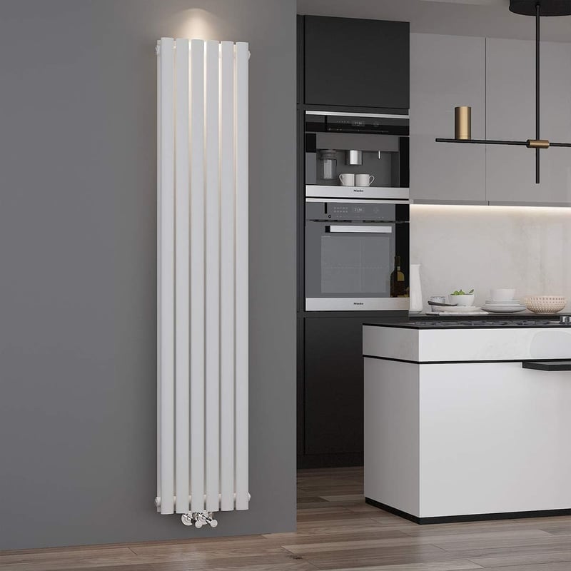 GRE1835WD-1 Dupla Rétegű Ovális Függőleges Dizájn Radiátor - Elegáns Panel Fűtőtest Fürdőszobába és Nappaliba Multiblock Termosztáttal