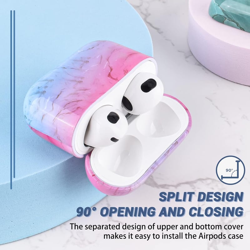 Apple AirPods 3 Márványmintás Szilikon Tok - Színes Védőburkolat
