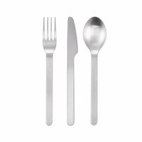 Set de tacâmuri Mepal Ellipse din 3 piese pentru călătorii - Cuțit, furculiță și lingură - Oțel inoxidabil — fără etui (stare: vezi a 2-a imagine) 1