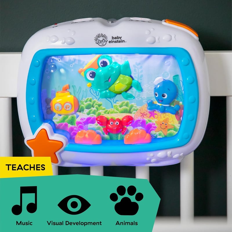 Sea Dreams Távirányítós Kiságy Játék Fényekkel és Dallamokkal - Újszülötteknek és Idősebbeknek - Automatikus Altatófunkció, Hangerőszabályzá