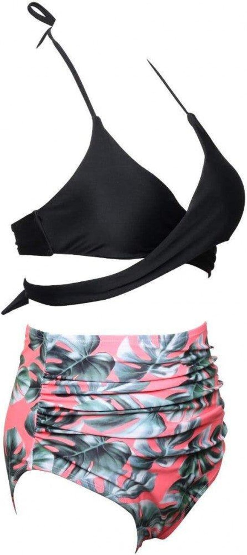 NC Szexi Magas Derekú Halter Tankini Bikini Szett XL Méretben