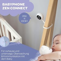 BÉABA Zen Connect Bébiőr - 1080p Full HD Kamera - Mobilhálózat és WiFi - Kétirányú Kommunikáció - Altatódalok - Fehér 2