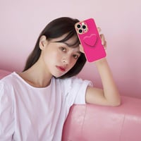 Apple iPhone 14 Pro Max Rózsaszín Szilikon Tok Szív Alakú Állvánnyal 2