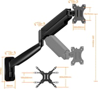 Putilsen Mount Monitortartó Fali Konzol 17-45" Képernyőkhöz - Állítható Magasságú Kar TV és PC Monitor Rögzítéséhez, 15kg Teherbírás, VESA 7 6