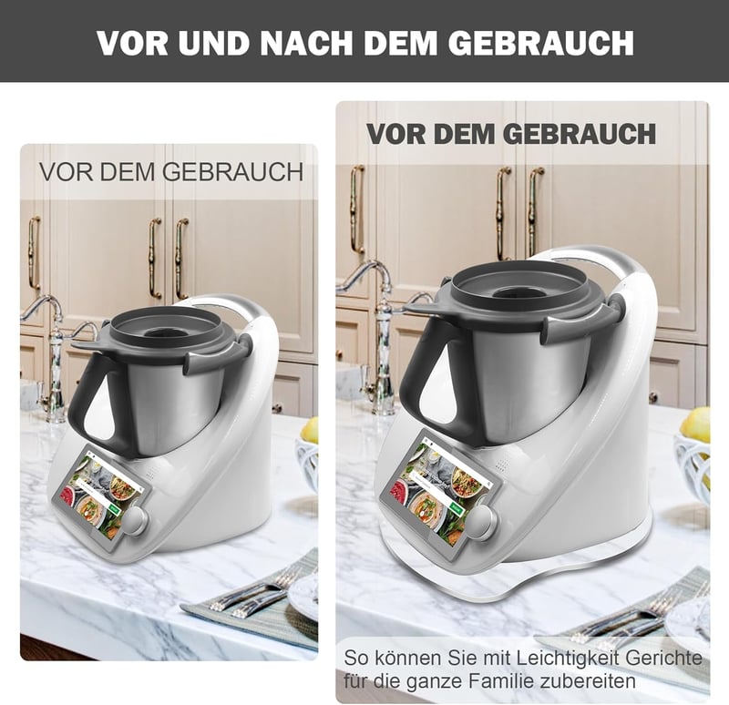 Thermomix TM6 TM5 görgős alátét - Átlátszó akril csúsztatólap Vorwerk robotgéphez