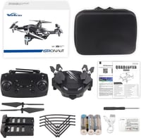 Wipkviey T26 Összecsukható Drón 1080P HD Kamerával - Kezdőknek FPV Élő Képátvitellel, 2 Akkumulátorral és Hordtáskával, Egyérintéses Fel- és 7
