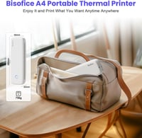 Bisofice Mobil Hőnyomtató A4 - 300 dpi Hordozható Nyomtató Okostelefonhoz, 2/3/4 inch és A4 Hőpapír Támogatással, Android/iOS/Win/Mac Kompat 2