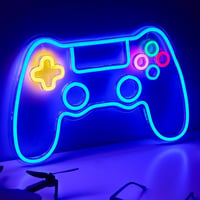 NELUX Gamer Kontroller Neon LED Világítás - Fali Dekoráció Játékszobába, USB Csatlakozás, Fényerőszabályzó, 41x26,5 cm 1