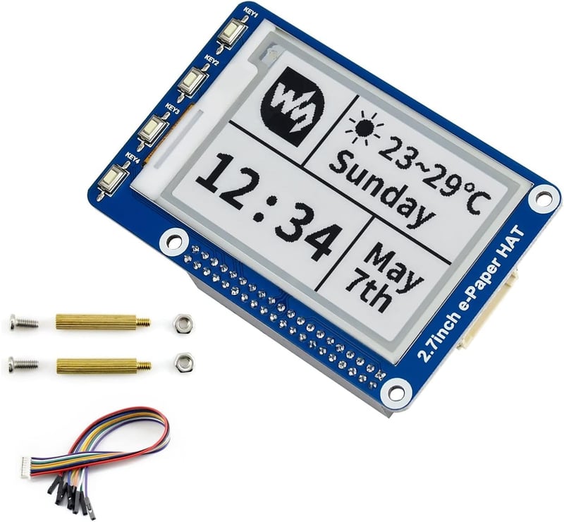 IBest 2,7" E-Ink Kijelző Modul Raspberry Pi-hez - 264x176 Felbontás, Kétszínű, SPI