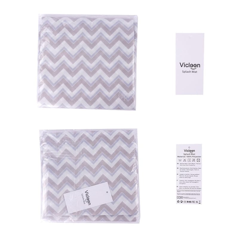 Vicloon 135x135cm Mosható Etetőszék Alátét - Vízálló Babaszőnyeg Hullámmintával