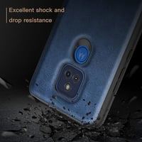 Moto G Play 2021 vékony, kék bőrhatású TPU tok ütésálló védelemmel 6