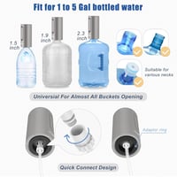 KitchenBoss Elektromos Vízadagoló Pumpa - USB Tölthető, 1-5 Gallonos Palackokhoz, BPA-mentes, Hordozható, Automatikus Adagolás, Ezüst 4
