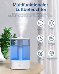 Maxcio 3,5L-es Párásító - RGB Fény, 3 Ködmód, Időzítő, 40 Órás Üzemidő 2