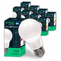 Bec LED V-TAC A60 E27 10,5W (echivalent 75W) 1055 Lumeni Alb Cald 3000K Eficient energetic, pachet de 9 bucăți 2