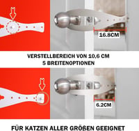 Állítható macskaajtó zár, beszerelés nélkül - Univerzális, fehér 4