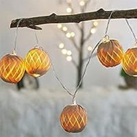 Rattan LED fényfűzér karácsonyra - beltéri, elemes, újracsomagolt 9