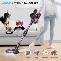 Sanfnz Akkumulátoros Porszívó 40000Pa/500W - 50 Perces Üzemidő, LED Kijelző, Csendes Működés, HEPA Szűrő, Gyorstöltés, Forgókefe Hajcsomósod 2