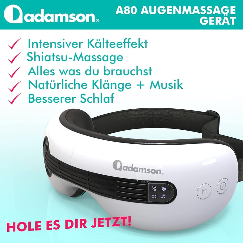 Adamson A80 Szem Masszírozó - Hideg-Meleg Terápia, Bluetooth, 2024-es Modell