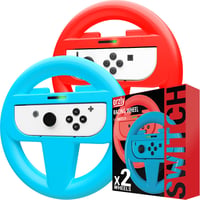 Orzly Nintendo Switch kormánykerék szett - 2 darabos kék és piros Joy-Con tartó kiegészítő Mario Kart játékhoz - valósághű versenyzési élmén 1