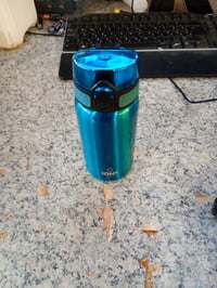 ion8 Dječja boca od nehrđajućeg čelika 400 ml Aqua plava, nepropusna, otvaranje jednom rukom, poklopac na klik — rabljeno (stanje: pogledajte 2. sliku) 2