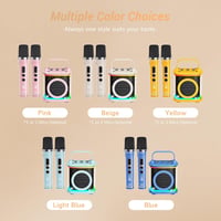 TONOR Mini Karaoke Gép 2 Vezeték Nélküli Mikrofonnal, Hordozható Bluetooth Hangszóró Gyerekeknek, LED Fényekkel 7