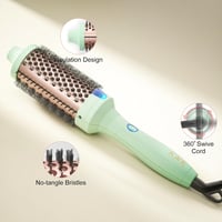 K&K Termikus Körkefe 45mm - Professzionális Kerámia Hajformázó Ionos Technológiával, Fűthető Hajkefe Dúsításhoz, Zöld 6