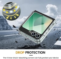 Doeshine Átlátszó Tok Samsung Galaxy Z Flip 7 FE/Z Flip 6 Telefonhoz - Ultravékony Szilikon TPU Védőtok Beépített Kijelzővédővel, Ütésálló P 5