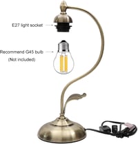 Bieye Tiffany Stílusú Rózsaszín Virág Asztali Lámpa - Kézzel Készített Üveg Lámpaernyő, Réz Talp, E27 Foglalat, 42 cm Magas 7