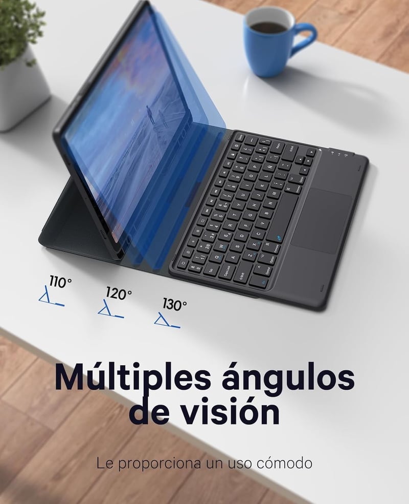 Samsung Galaxy Tab S9 11" mágneses billentyűzet, érintőpaddal és S-Pen tartóval - Earto, fekete