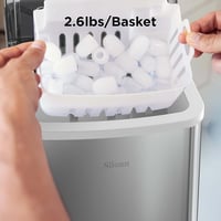 Silonn Jégkockakészítő Gép - 9 Kocka 6 Perc Alatt, 12kg/24 Óra, Öntisztító Funkció, 2 Méretű Jégkocka, Rozsdamentes Acél, Konyhai-Irodai Has 6