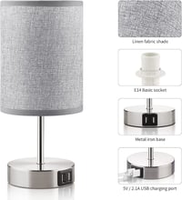 ShuBel érintős éjjeli lámpa szett: 2 db USB-s, fényerőszabályozós LED asztali lámpa, szürke 5