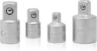CCLIFE 4 részes dugókulcs adapter készlet - 1/2", 3/8", 1/4" méretű racsnikhoz - króm-vanádium acél - autószereléshez, barkácsoláshoz 1