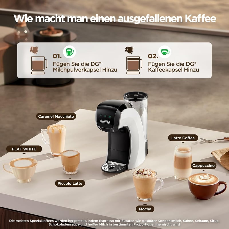 CAPXSNOB Warriors1 5 az 1-ben Kapszulás Kávéfőző - Nespresso, Dolce Gusto, Lavazza Kompatibilis, 20 Bar, 0,8L, Automata Mini Kávégép Otthonr