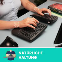 Perixx PERIBOARD-624B Wireless Ergonomic Split Billentyűzet QWERTZ, Fekete 5