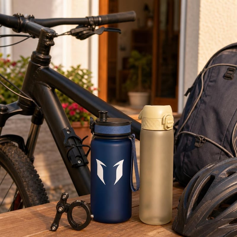 Školský set na bicykel: 2x 500ml BPA-free fľaša + hliníkový držiak