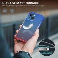 iPhone 13 Mini Kék-Piros Áttetsző Szilikon Tok Beépített Képernyővédővel 8