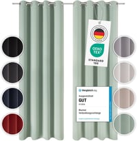 Blumtal sötétítő függöny szett - Hőszigetelő, fényáteresztést gátló, zöld, 225x140 cm, 2 db 1