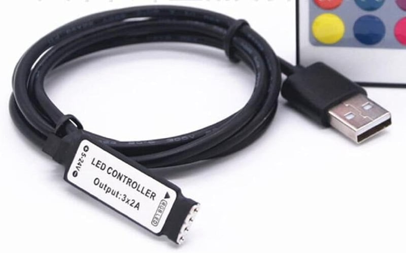 Távirányítós USB LED szalagvezérlő RGB 5050 csíkhoz - MASUNN 24