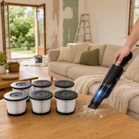Balík čistoty po rekonštrukcii: 6× HEPA filter + akumulátorový ručný vysávač 1