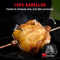 ThermoPro Twin TempSpike Vezeték Nélküli Húshőmérő - 150m Bluetooth Hatótáv, Kettős Szenzor, Töltőállomás Kijelzővel, Mosogatógépben Mosható 9