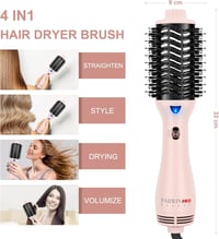 PARWIN PRO BEAUTY 4 az 1-ben Ionos Hajformázó Körkefe, 1000W, Rózsaszín 2